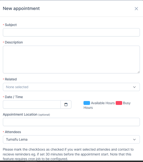 Appointment Screenshot