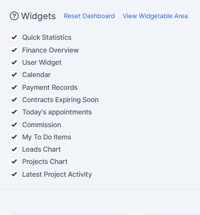 widgets